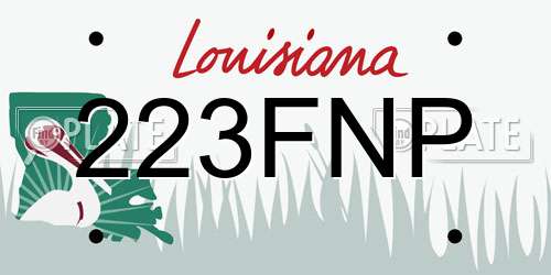 223FNP Louisiana License Plate
