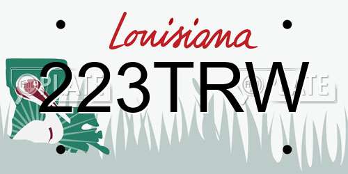 223TRW Louisiana License Plate