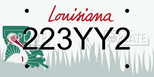 223YY2 Louisiana License Plate
