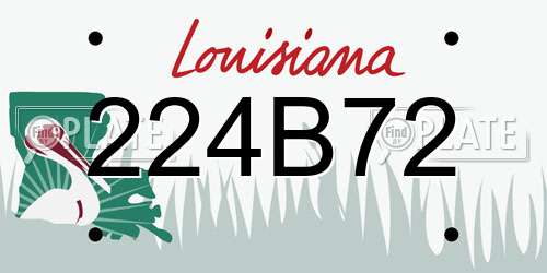 224B72 Louisiana License Plate