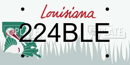 224BLE Louisiana License Plate