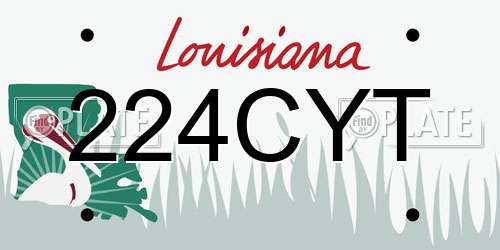 224CYT Louisiana License Plate