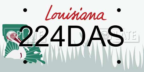 224DAS Louisiana License Plate