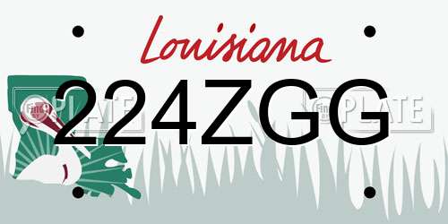 224ZGG Louisiana License Plate