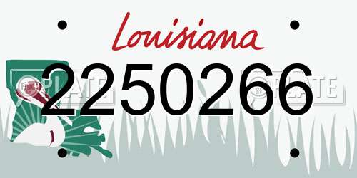 2250266 Louisiana License Plate