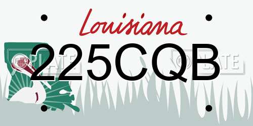 225CQB Louisiana License Plate