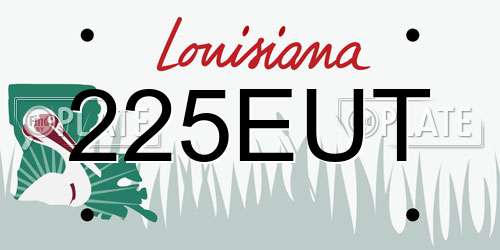 225EUT Louisiana License Plate