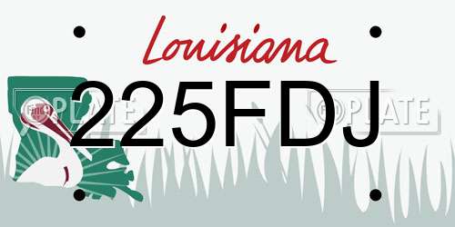 225FDJ Louisiana License Plate