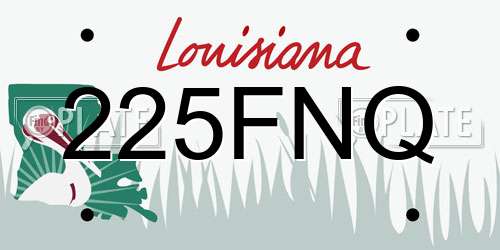 225FNQ Louisiana License Plate