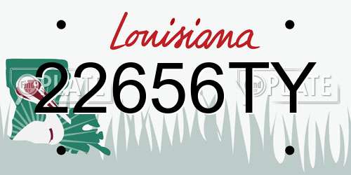 22656TY Louisiana License Plate