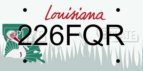 226FQR Louisiana License Plate