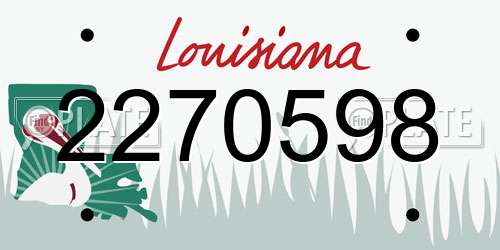 2270598 Louisiana License Plate