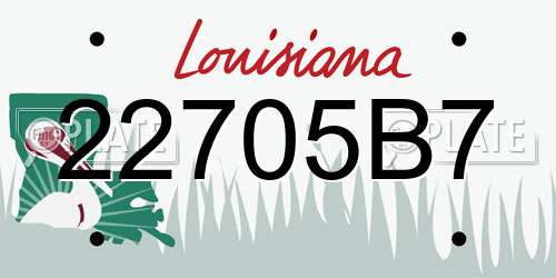 22705B7 Louisiana License Plate