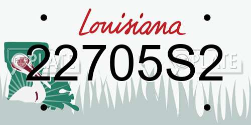 22705S2 Louisiana License Plate