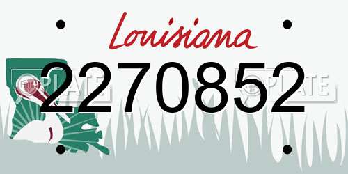 2270852 Louisiana License Plate