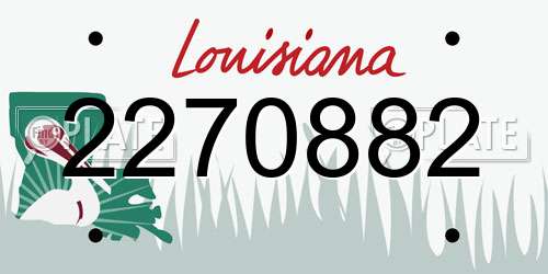 2270882 Louisiana License Plate