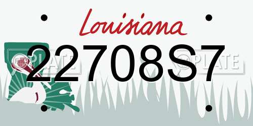 22708S7 Louisiana License Plate