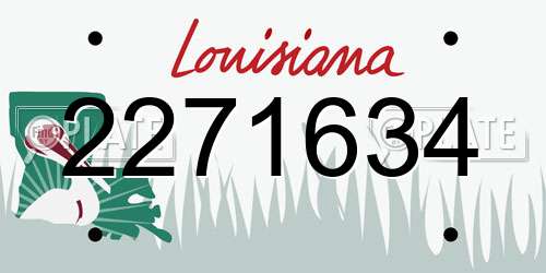 2271634 Louisiana License Plate