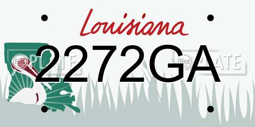 2272GA Louisiana License Plate
