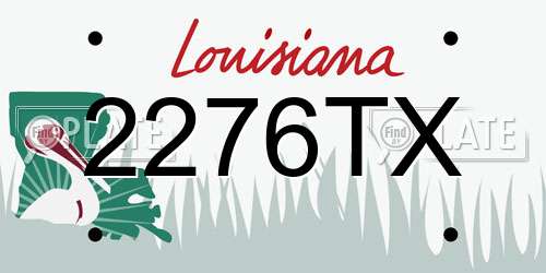 2276TX Louisiana License Plate