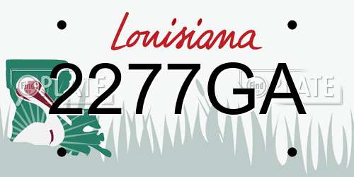 2277GA Louisiana License Plate