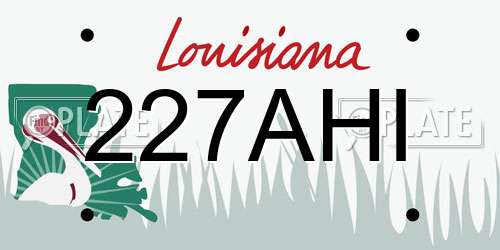 227AHI Louisiana License Plate
