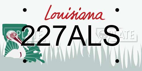 227ALS Louisiana License Plate