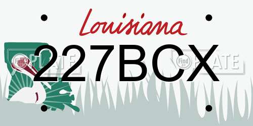 227BCX Louisiana License Plate