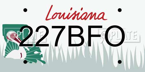 227BFO Louisiana License Plate