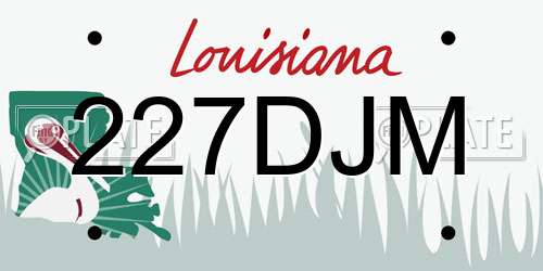 227DJM Louisiana License Plate