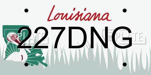 227DNG Louisiana License Plate