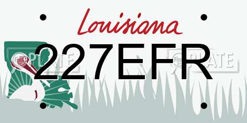 227EFR Louisiana License Plate
