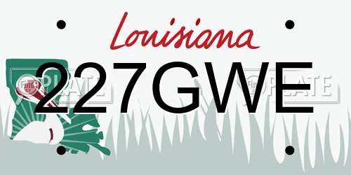 227GWE Louisiana License Plate