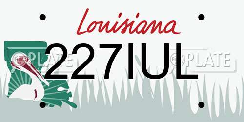 227IUL Louisiana License Plate