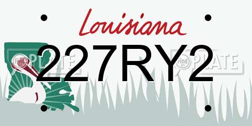 227RY2 Louisiana License Plate