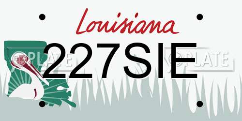 227SIE Louisiana License Plate
