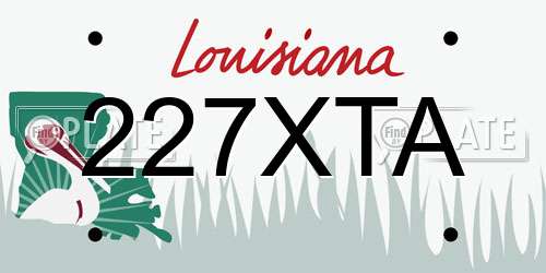 227XTA Louisiana License Plate