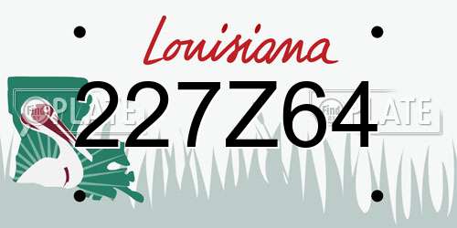 227Z64 Louisiana License Plate