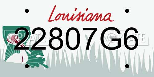 22807G6 Louisiana License Plate