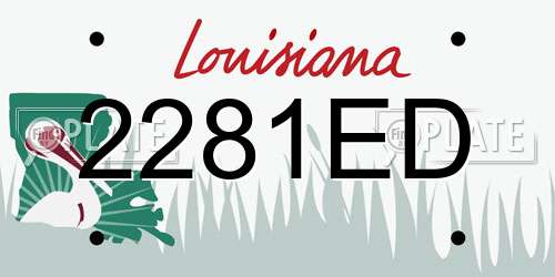 2281ED Louisiana License Plate