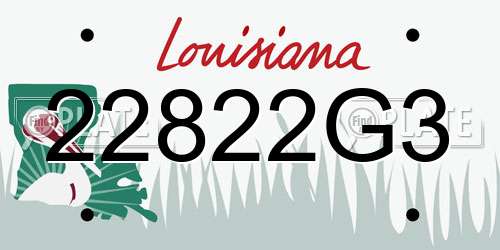 22822G3 Louisiana License Plate