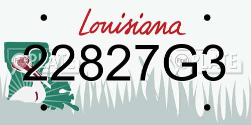 22827G3 Louisiana License Plate