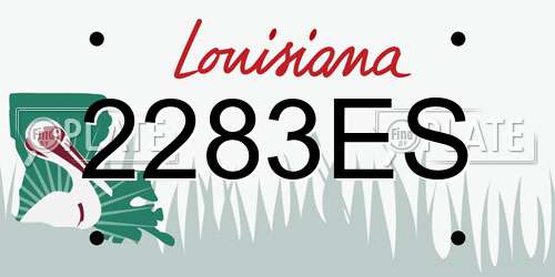 2283ES Louisiana License Plate