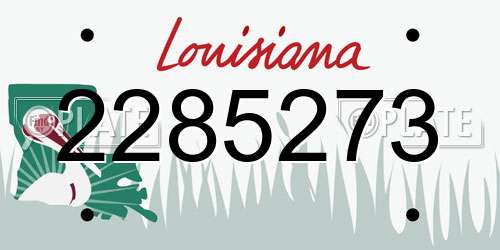 2285273 Louisiana License Plate