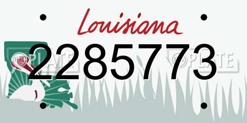 2285773 Louisiana License Plate