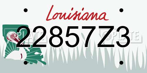 22857Z3 Louisiana License Plate