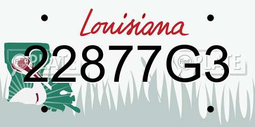 22877G3 Louisiana License Plate