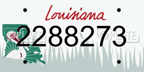 2288273 Louisiana License Plate