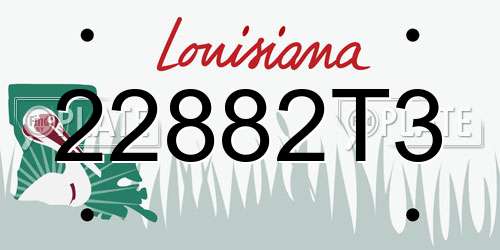 22882T3 Louisiana License Plate