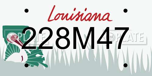 228M47 Louisiana License Plate